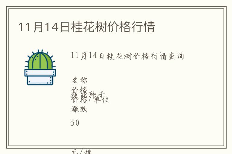 11月14日桂花樹價格行情