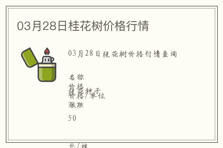 03月28日桂花樹價格行情