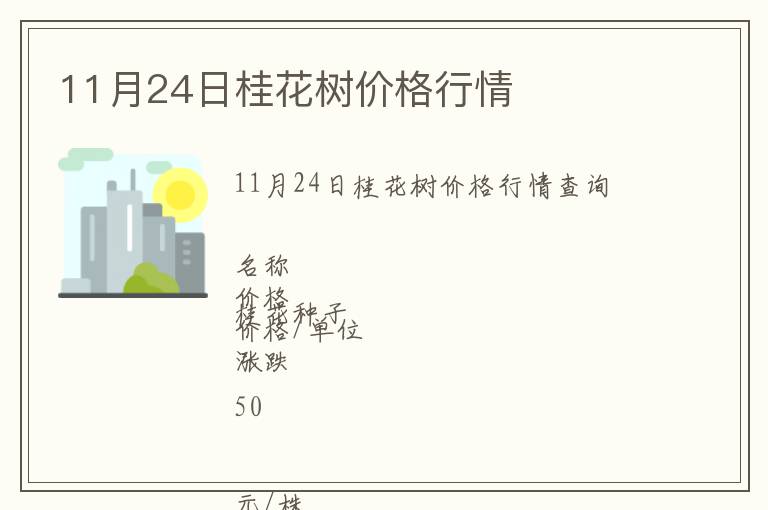 11月24日桂花樹價格行情