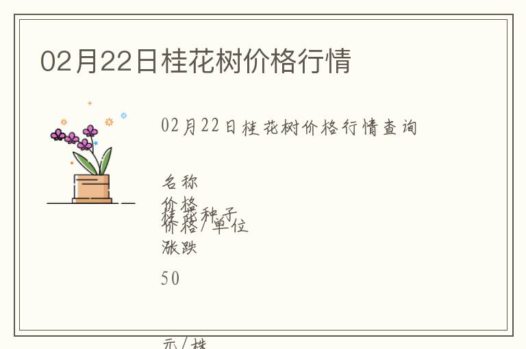 02月22日桂花樹價(jià)格行情