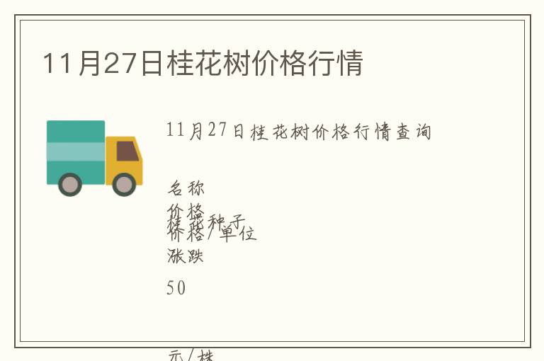 11月27日桂花樹價(jià)格行情