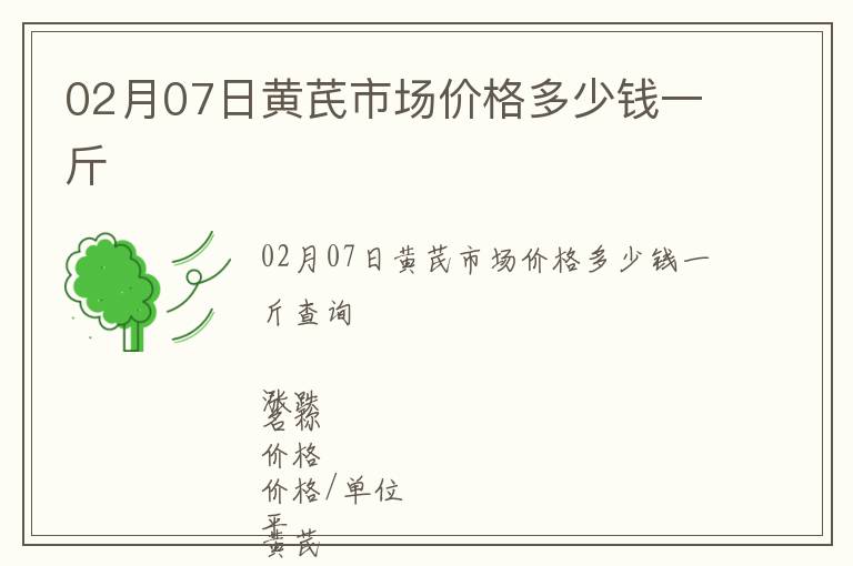 02月07日黃芪市場價格多少錢一斤