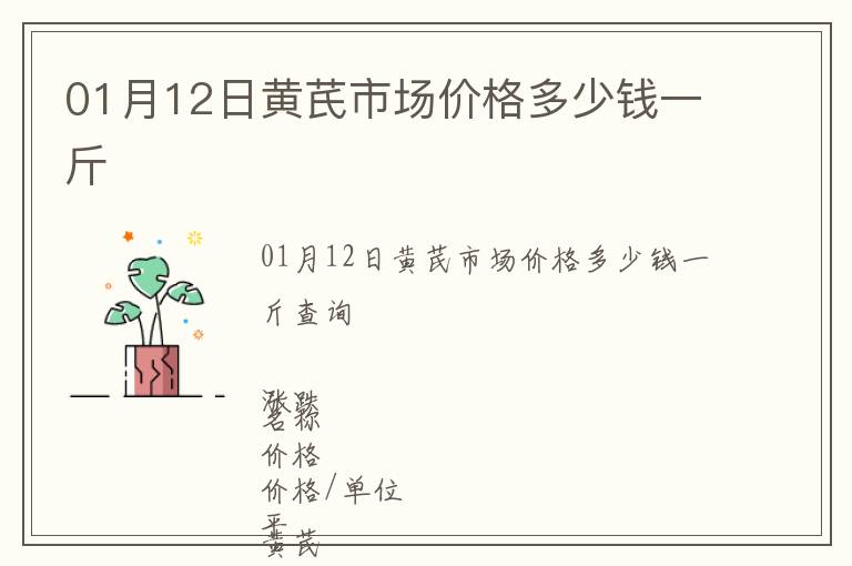 01月12日黃芪市場價格多少錢一斤