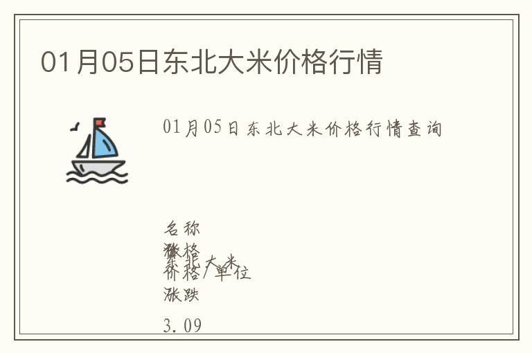 01月05日東北大米價格行情