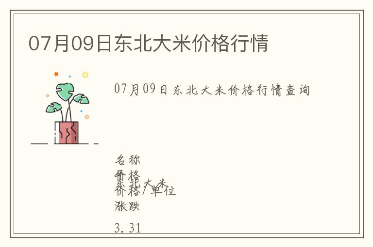 07月09日東北大米價格行情