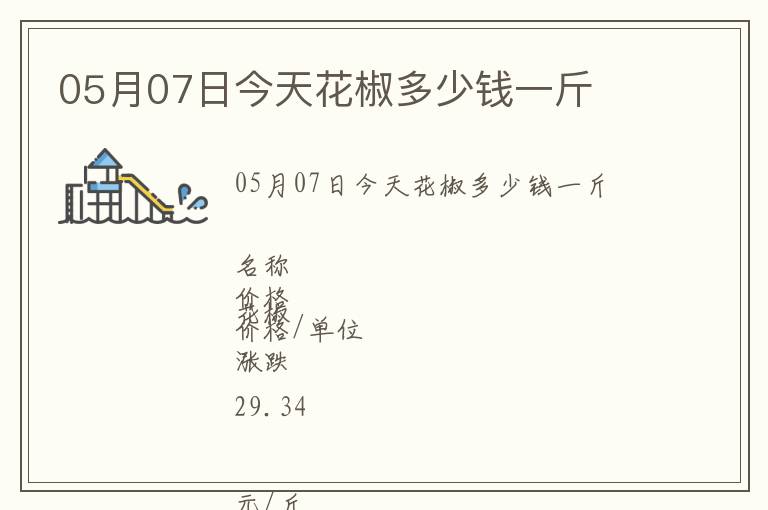 05月07日今天花椒多少錢一斤