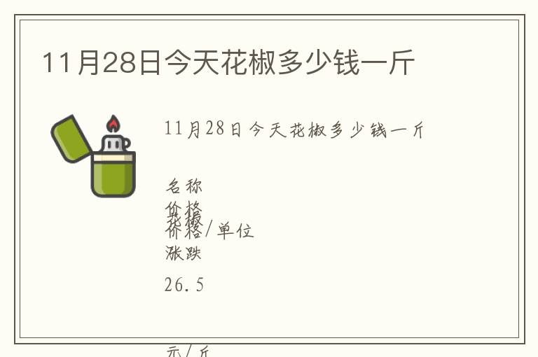 11月28日今天花椒多少錢一斤