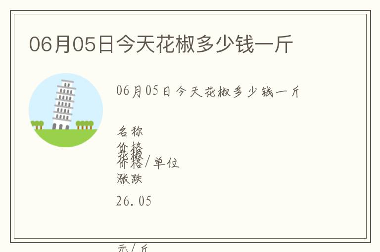 06月05日今天花椒多少錢一斤