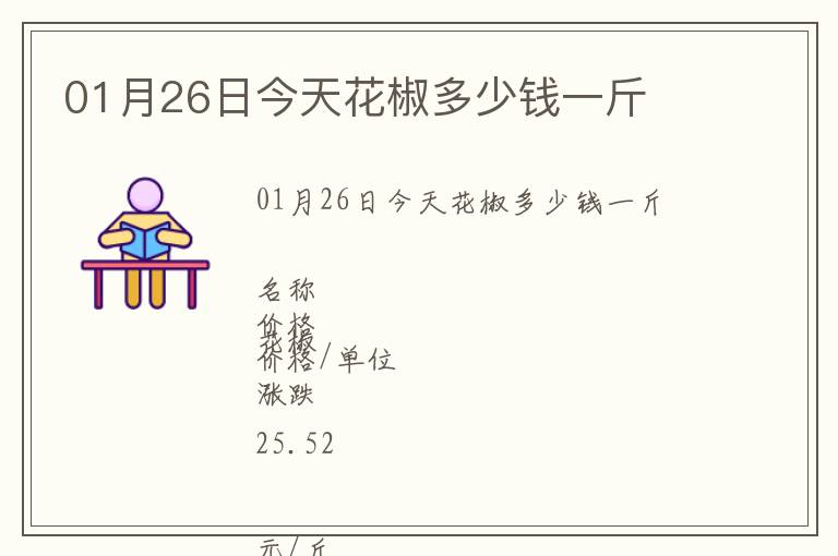 01月26日今天花椒多少錢一斤