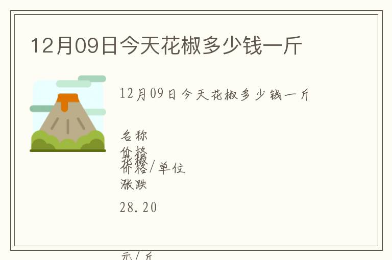 12月09日今天花椒多少錢一斤