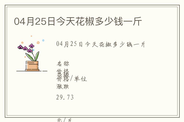 04月25日今天花椒多少錢一斤