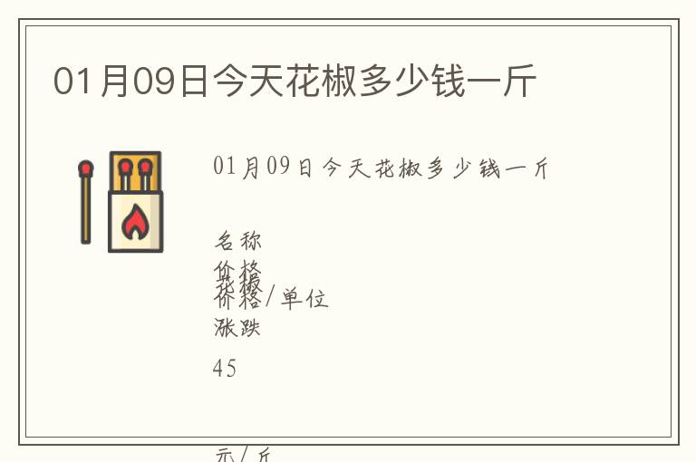 01月09日今天花椒多少錢一斤