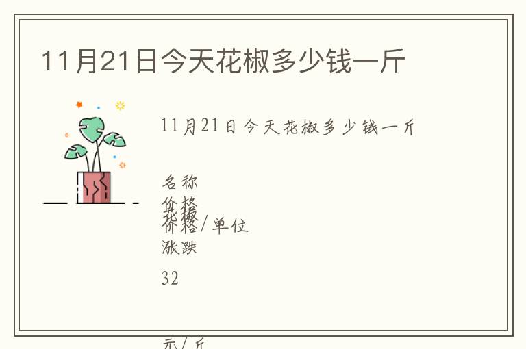 11月21日今天花椒多少錢一斤