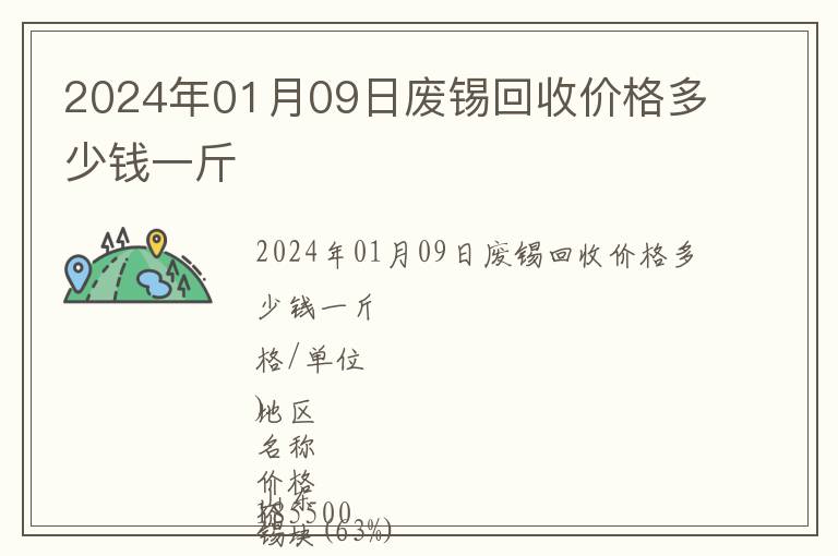 2024年01月09日廢錫回收價格多少錢一斤