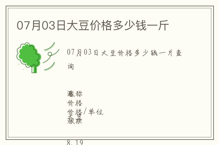 07月03日大豆價格多少錢一斤
