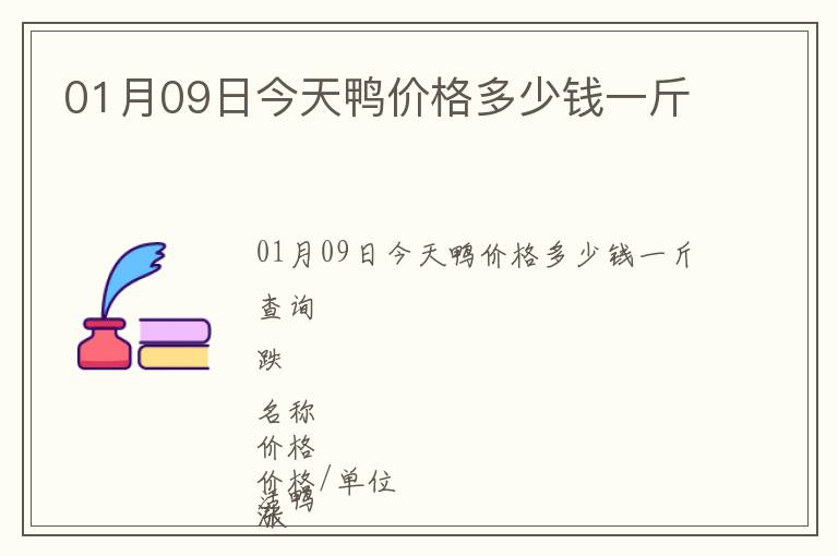 01月09日今天鴨價格多少錢一斤