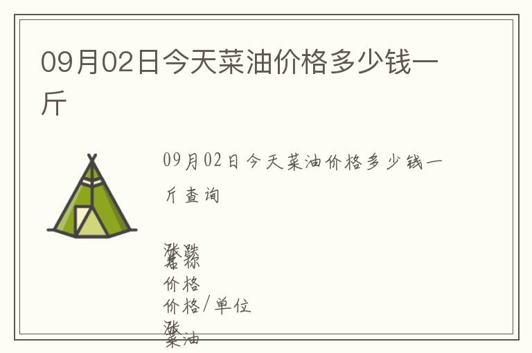 09月02日今天菜油價格多少錢一斤