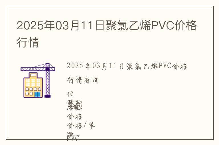 2025年03月11日聚氯乙烯PVC價格行情
