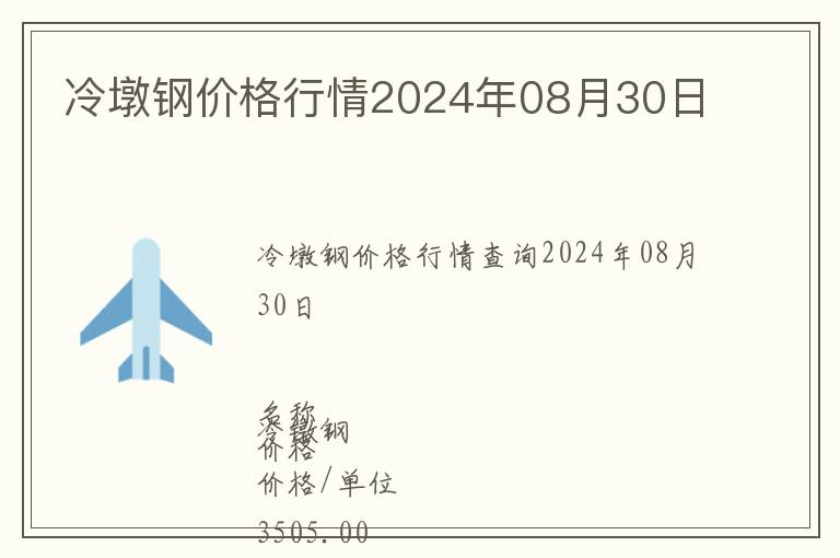 冷墩鋼價(jià)格行情2024年08月30日
