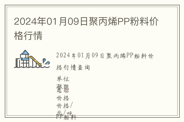 2024年01月09日聚丙烯PP粉料價格行情