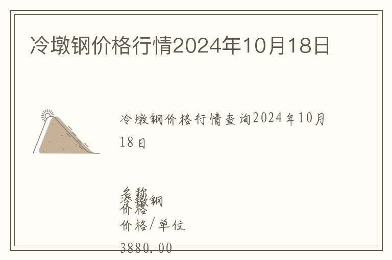 冷墩鋼價(jià)格行情2024年10月18日