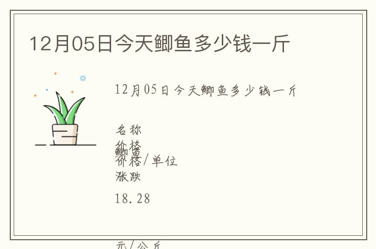 12月05日今天鯽魚多少錢一斤
