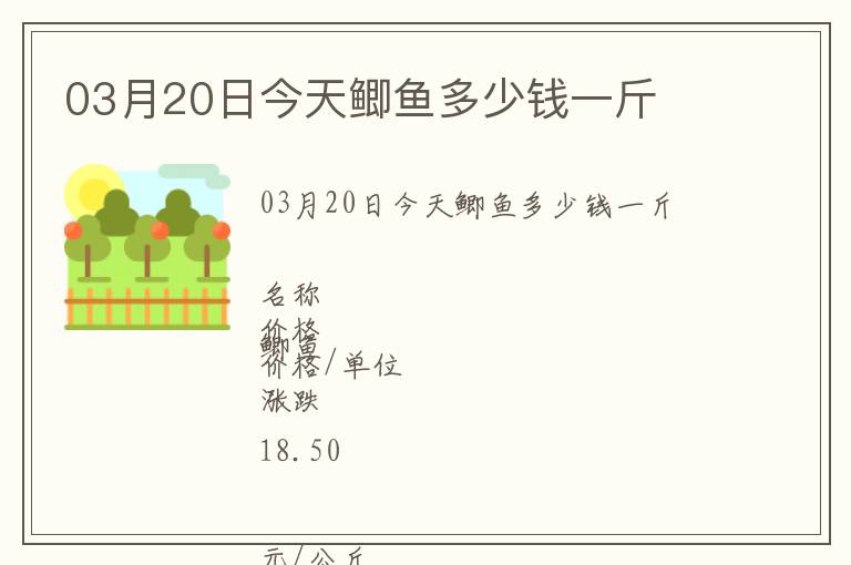 03月20日今天鯽魚多少錢一斤
