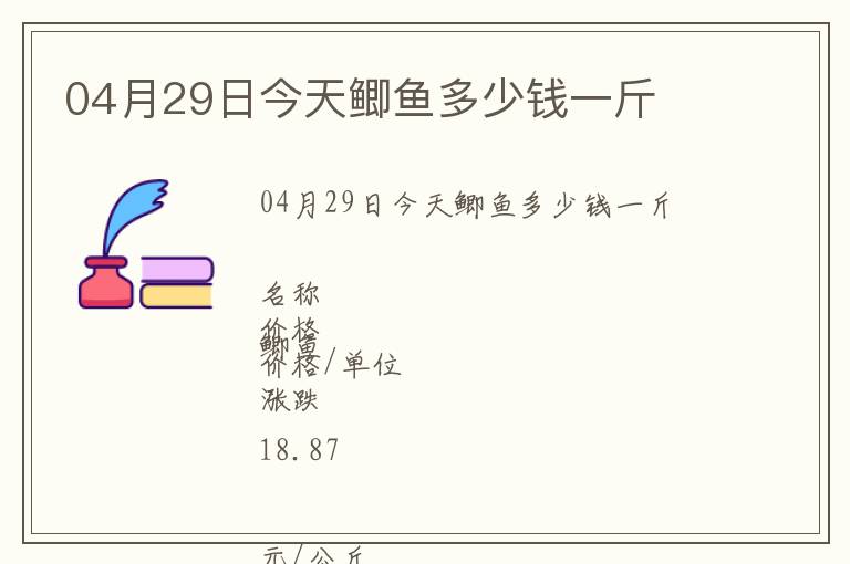 04月29日今天鯽魚多少錢一斤