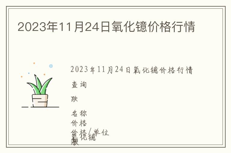 2023年11月24日氧化鐿價格行情