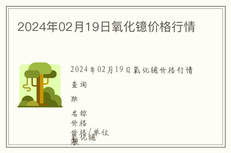 2024年02月19日氧化鐿價格行情