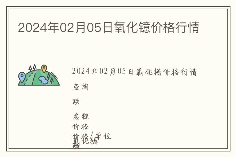 2024年02月05日氧化鐿價(jià)格行情