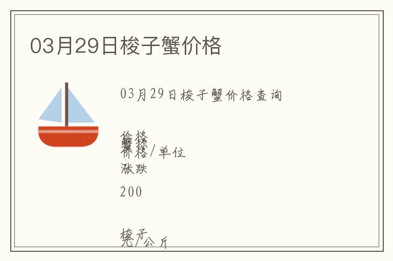 03月29日梭子蟹價格