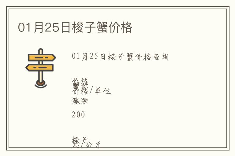 01月25日梭子蟹價(jià)格