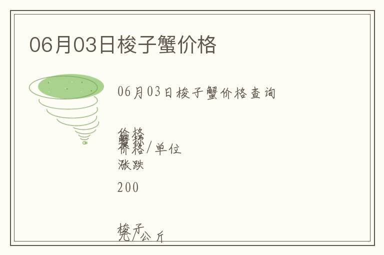 06月03日梭子蟹價格