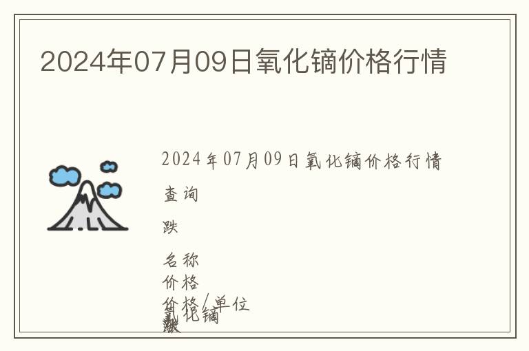 2024年07月09日氧化鏑價格行情