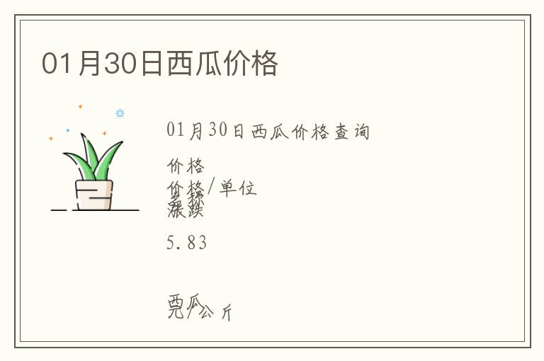 01月30日西瓜價格
