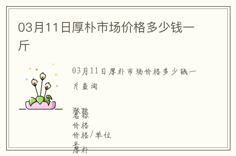 03月11日厚樸市場價格多少錢一斤