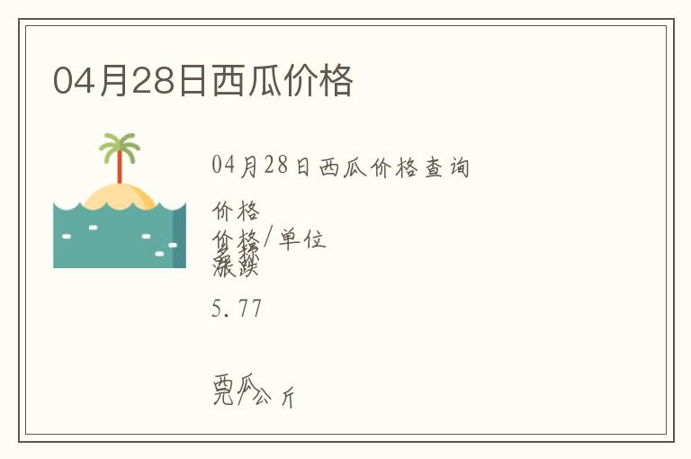04月28日西瓜價格