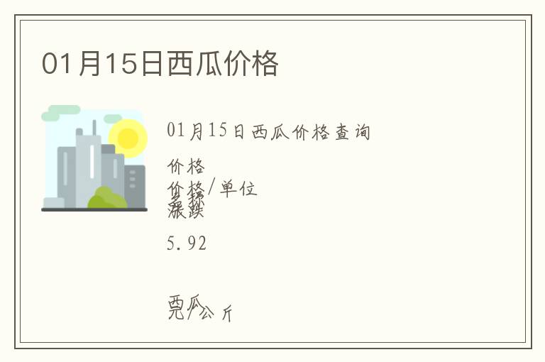 01月15日西瓜價格