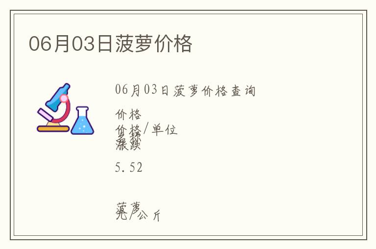 06月03日菠蘿價(jià)格