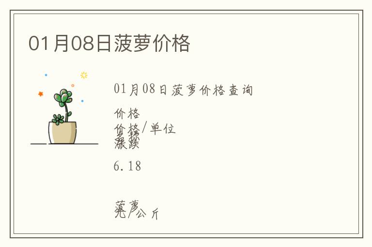 01月08日菠蘿價(jià)格
