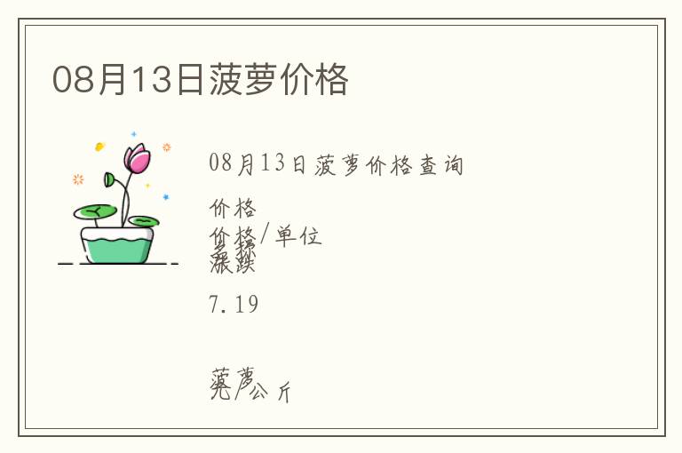 08月13日菠蘿價格