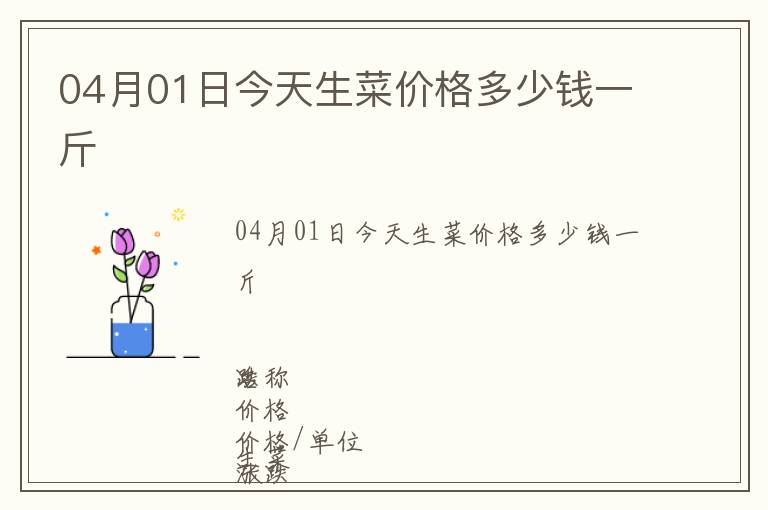 04月01日今天生菜價(jià)格多少錢一斤