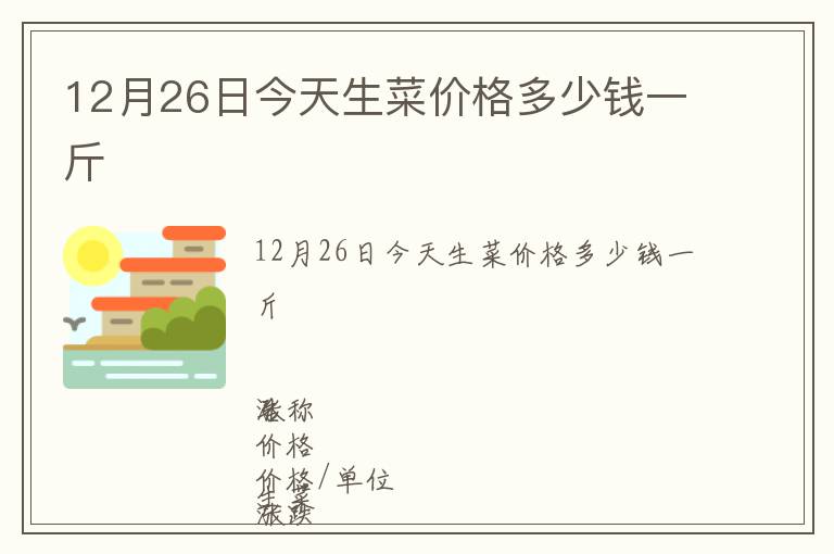 12月26日今天生菜價格多少錢一斤