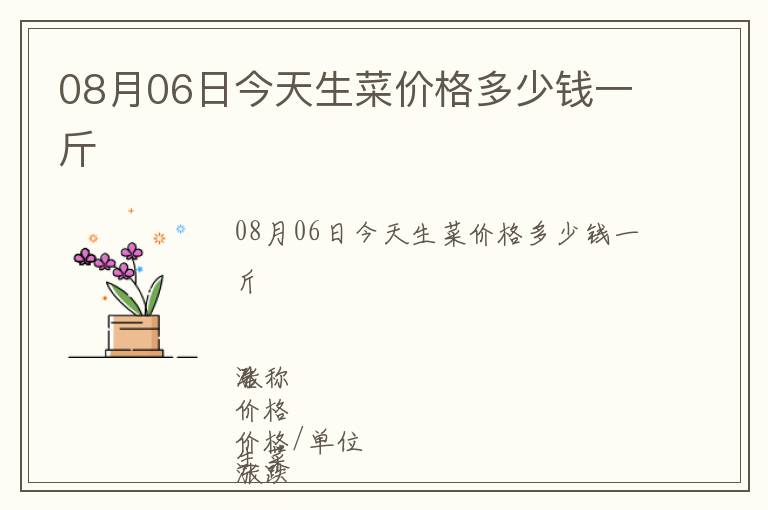 08月06日今天生菜價格多少錢一斤