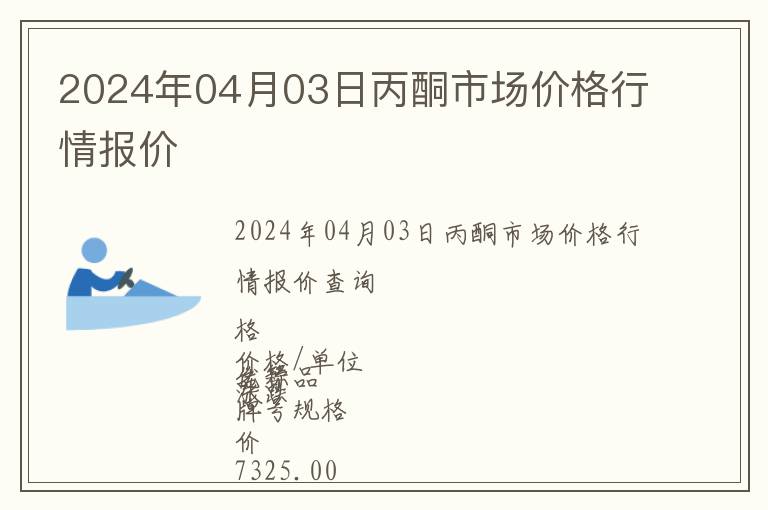 2024年04月03日丙酮市場價格行情報價