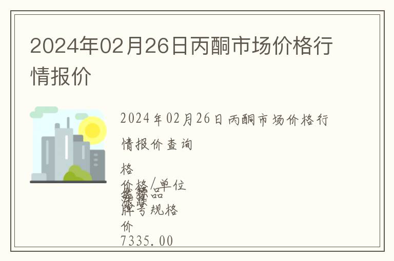 2024年02月26日丙酮市場價格行情報價