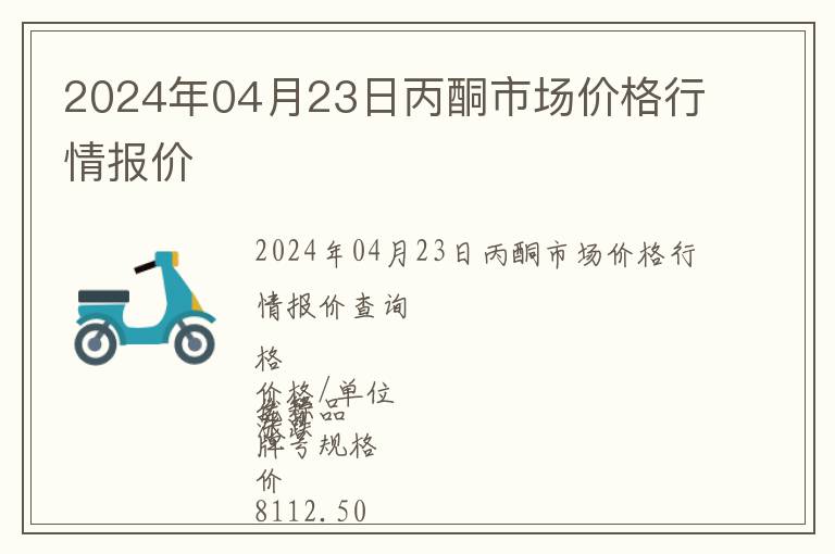 2024年04月23日丙酮市場價格行情報價