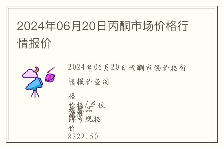 2024年06月20日丙酮市場價格行情報價