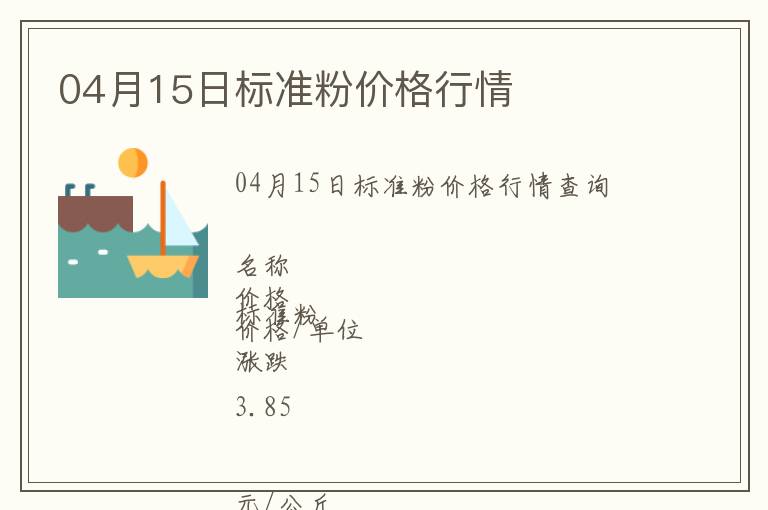 04月15日標(biāo)準(zhǔn)粉價格行情